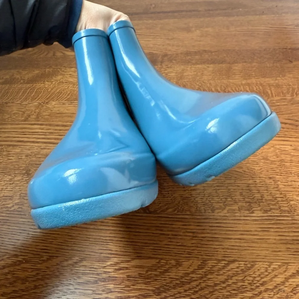 HUNTER Original Chelsea Boots Gloss Blue Rain‎ Waterproof Wellies Rainboots 9